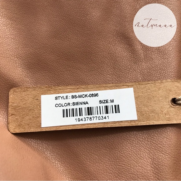 Skims Faux Leather Mock Neck Bodysuit in Sienna M - Picture 4 of 5